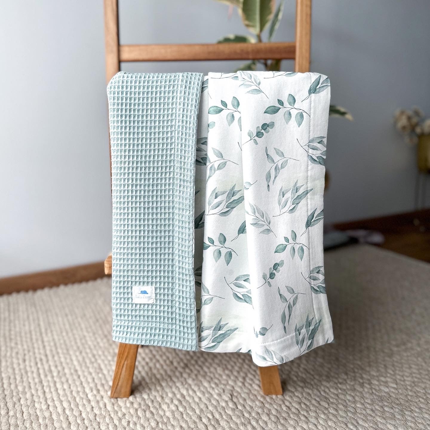 Baby Set Eucalyptus with Waffle Blanket