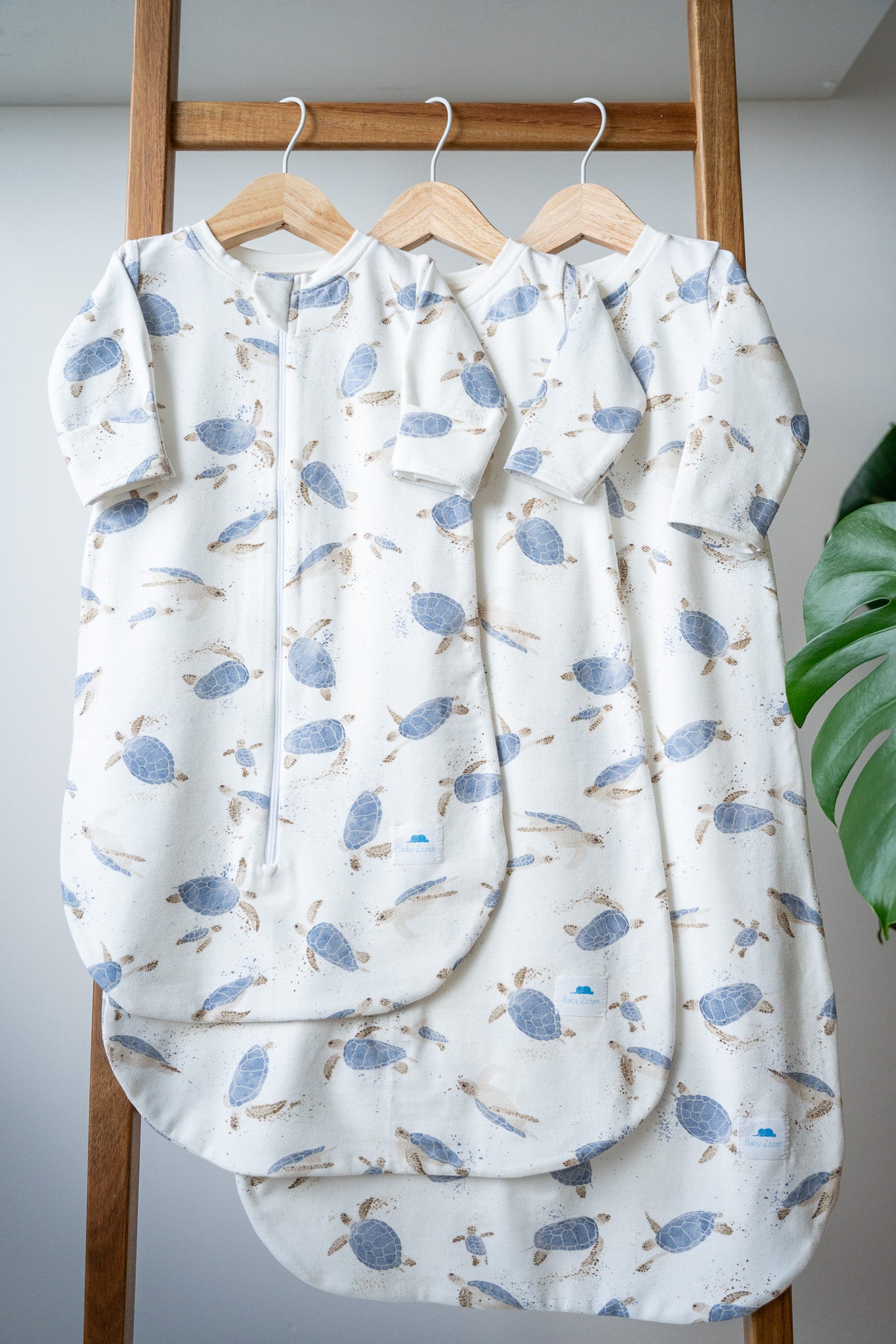 Baby Set Blue Turtles with Waffle Blanket
