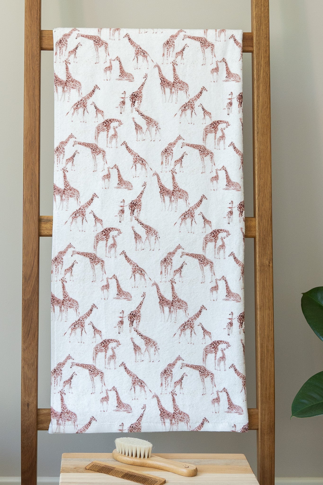 baby terry towel with giraffes