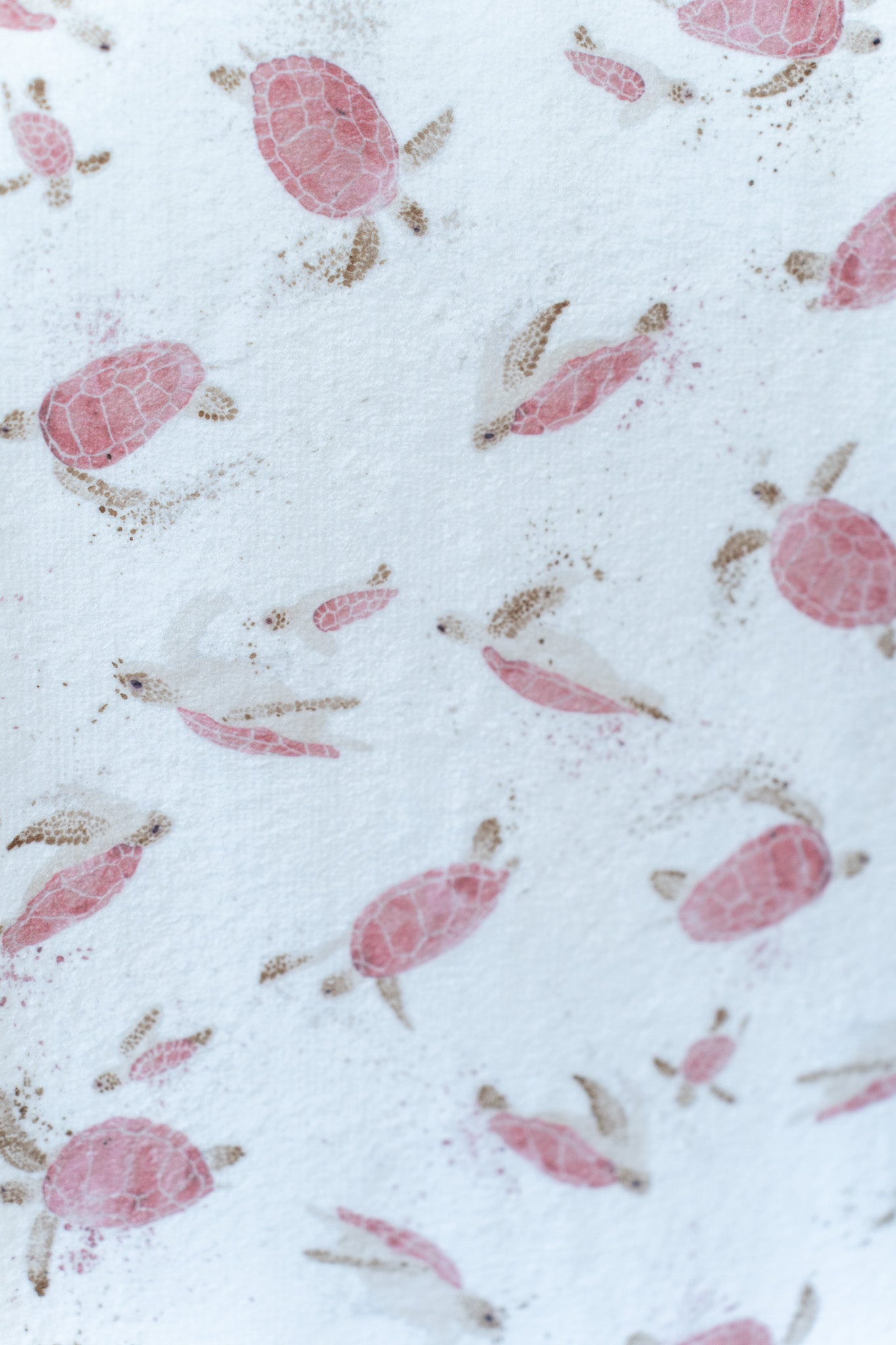 Eco towel with pink turtles