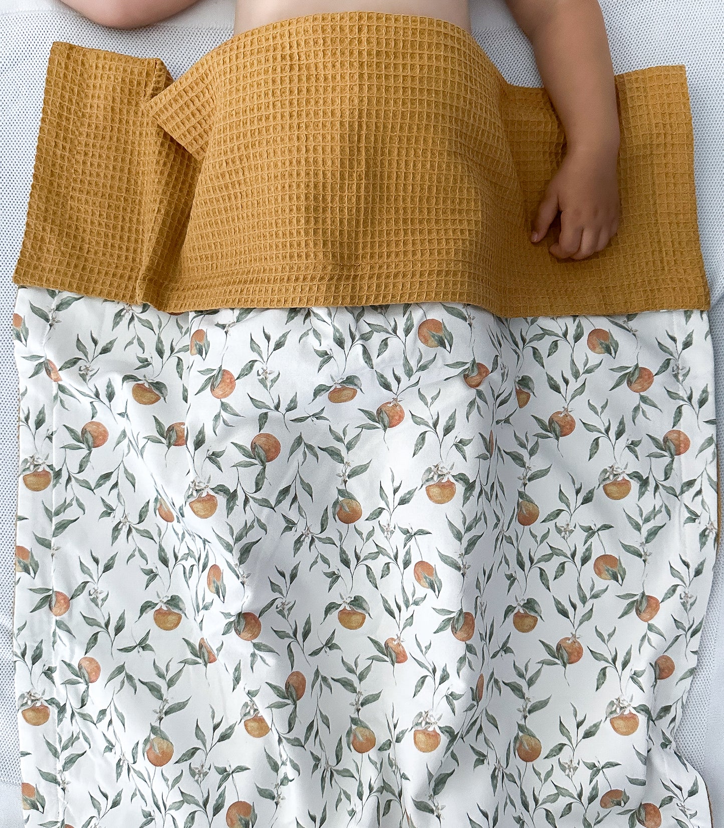 Baby waffle blanket with Oranges
