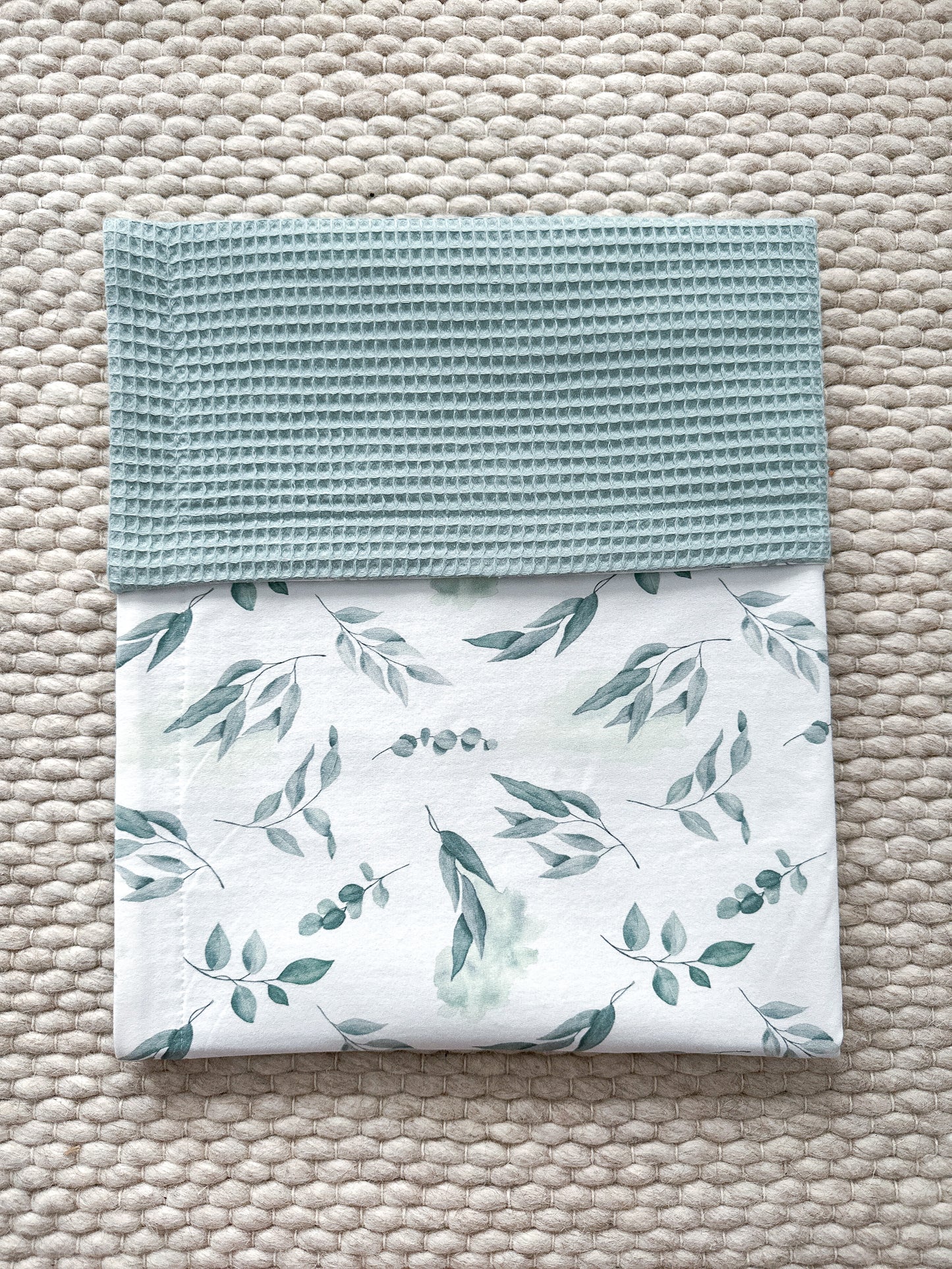 Baby waffle blanket with Eucalyptus