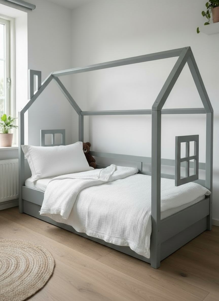 White Boho Muslin Kids Bedding Set with Decorative Edge | Soft Cotton Nursery Bedding