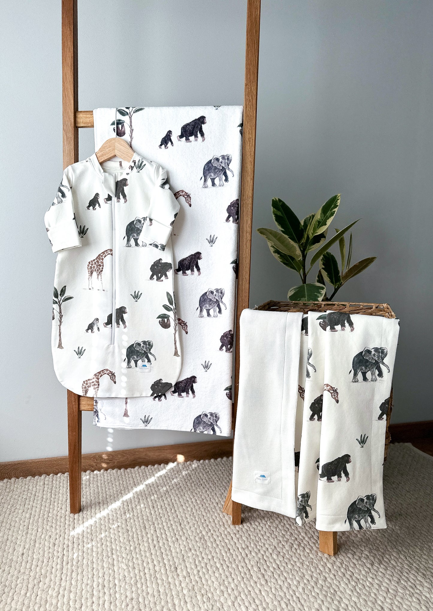 Baby Set Jungle with Waffle Blanket
