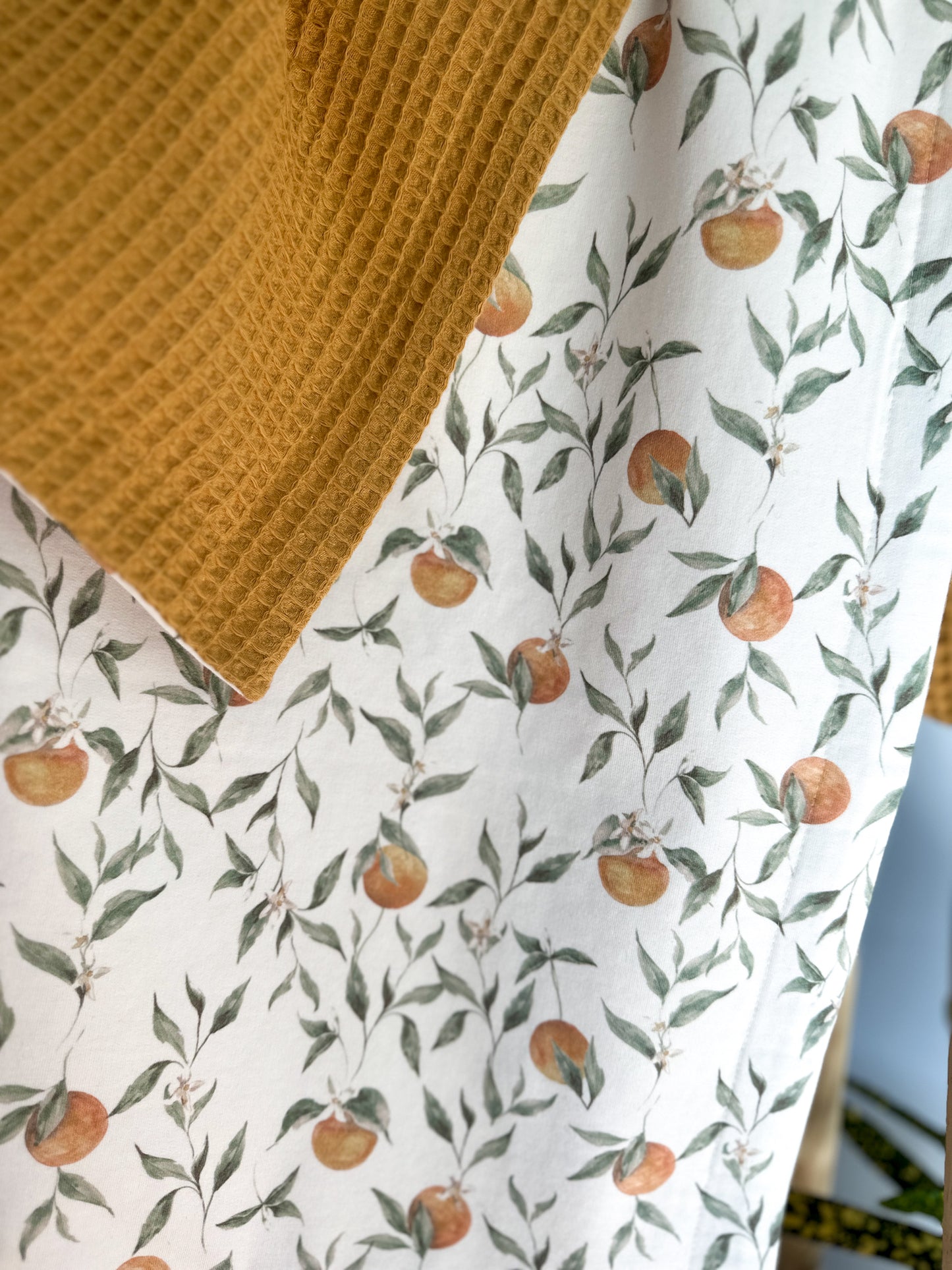 Baby waffle blanket with Oranges
