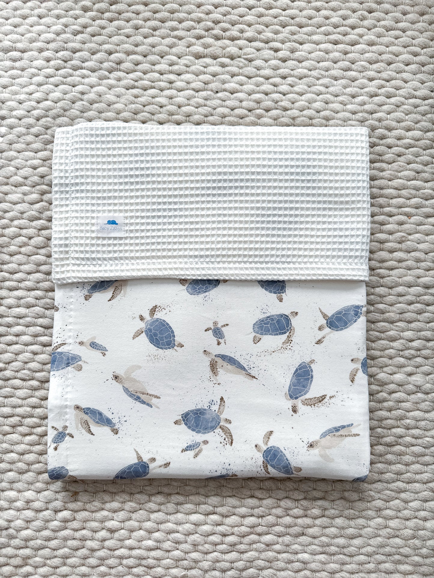 Baby Set Blue Turtles with Waffle Blanket