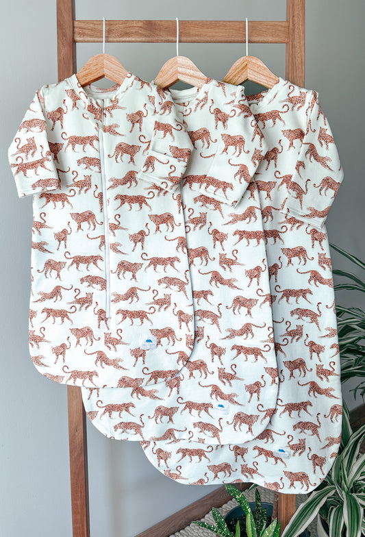 Warm baby sleeping bag with Leopards