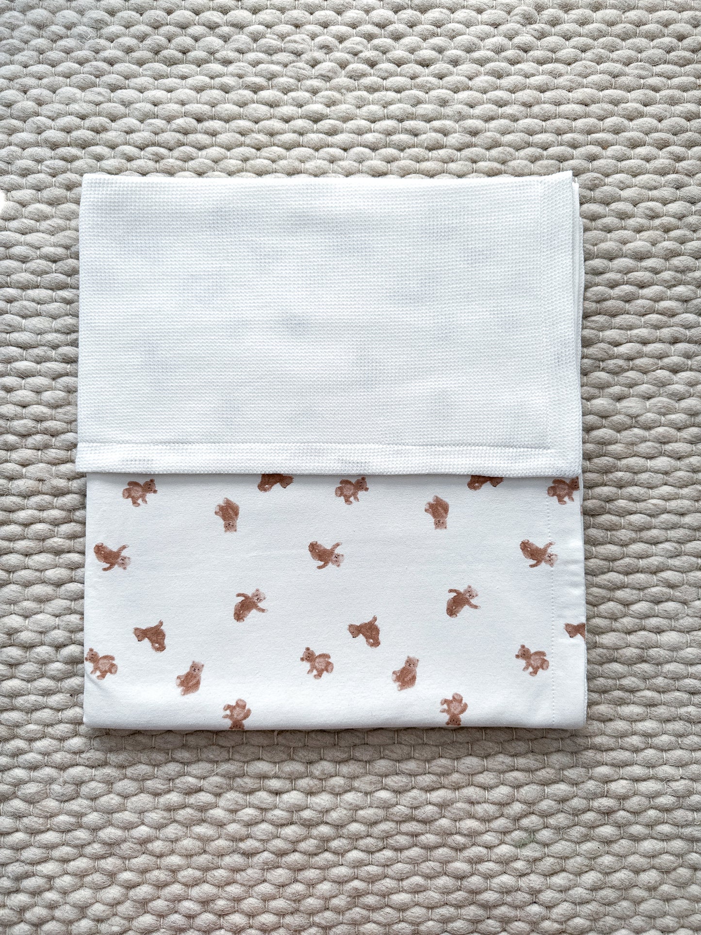 Baby waffle blanket with Teddy Bears