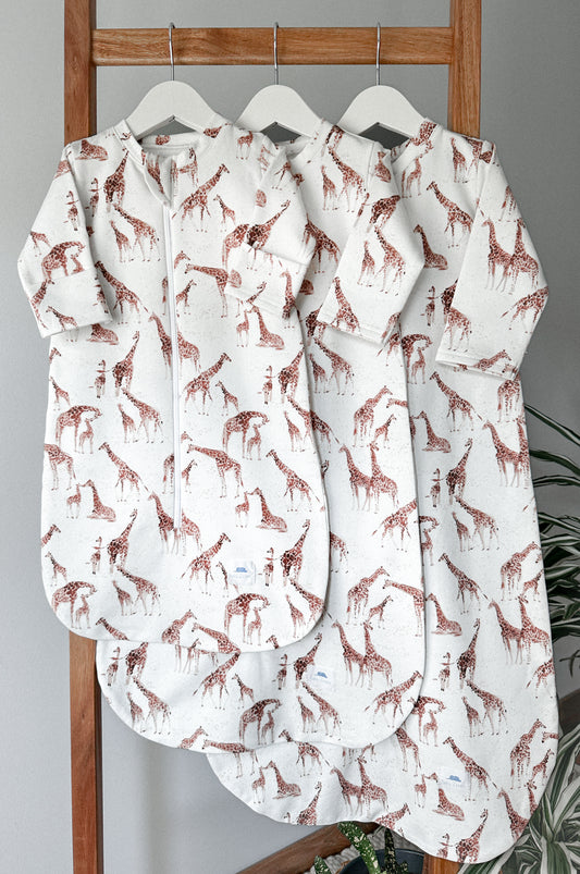 Warm baby sleeping bag with Giraffes