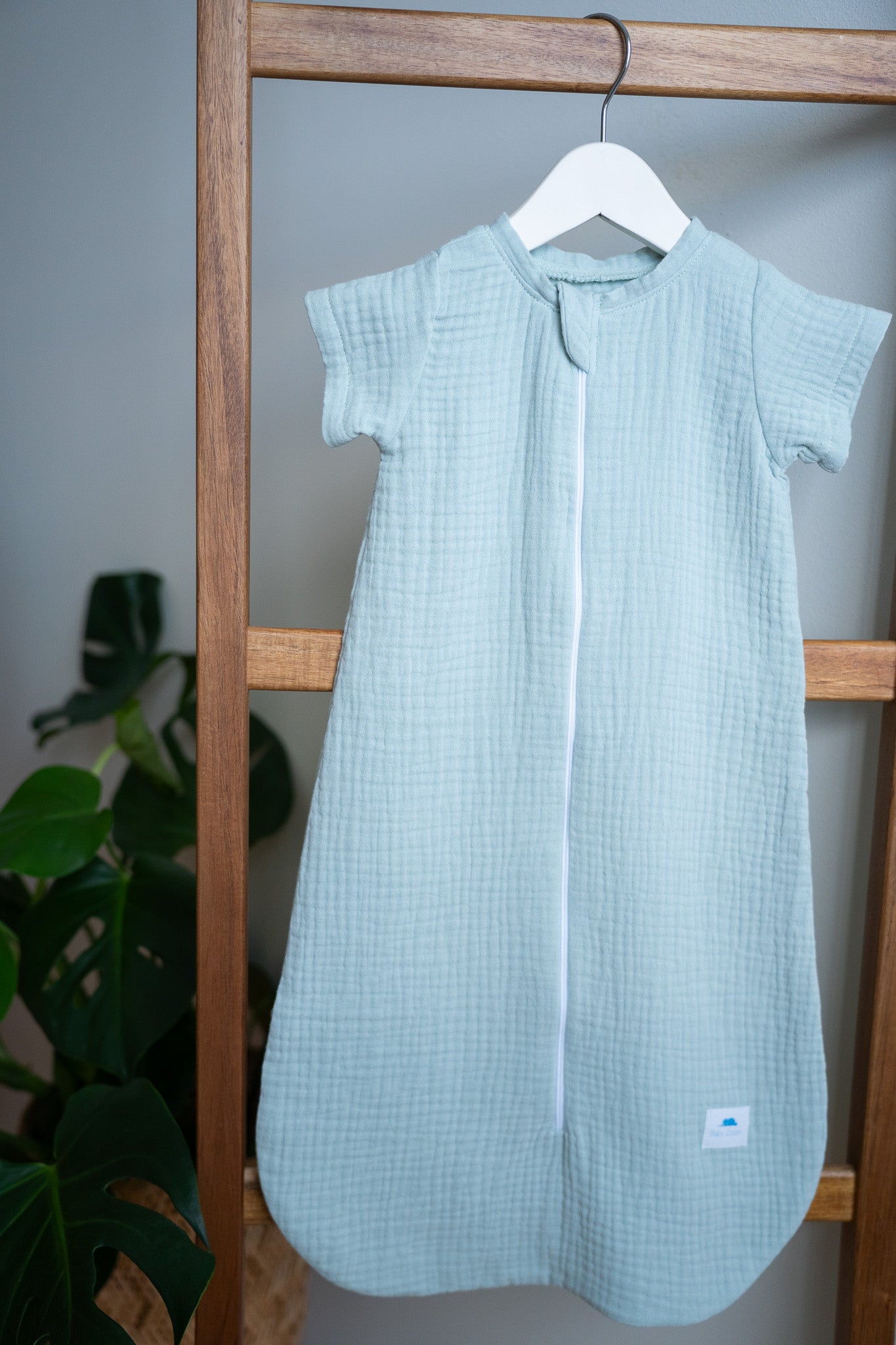 Baby Set  Muslin Eucalyptus with Waffle Blanket