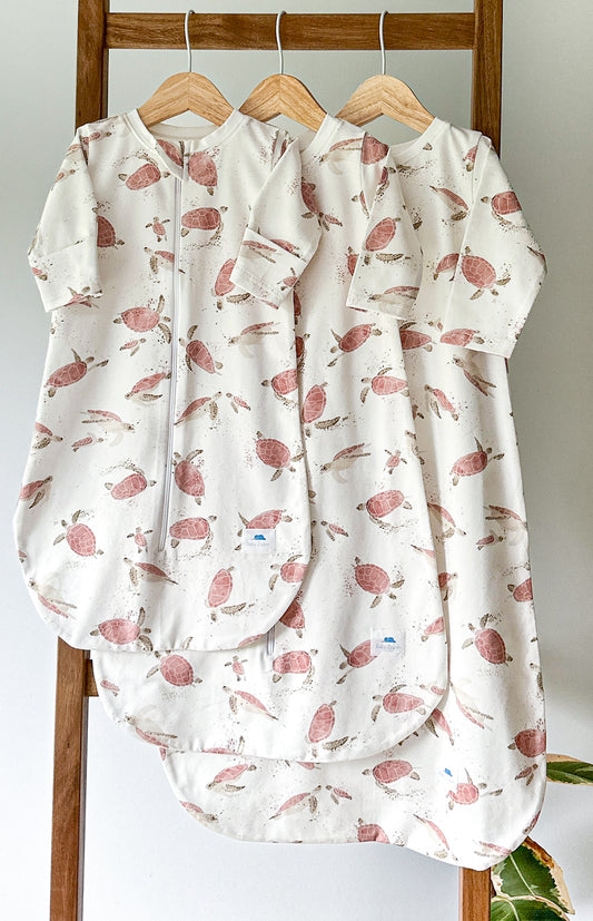 Baby Sleeping Bag with pink Turtles